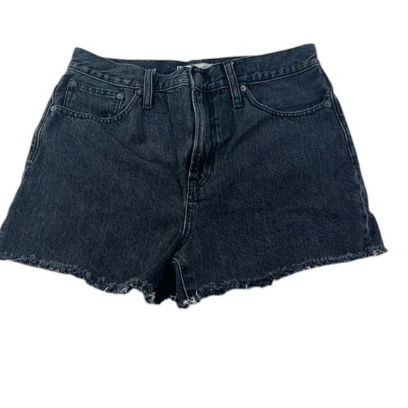 Madewell Shorts The Perfect Jean Short Black Raw Hem Women's Size 29 - Picture 1 of 7